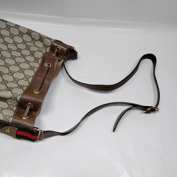 Authentic Gucci Sherry Line Brown PVC Shoulder Bag mn381-120625 - Picture 6 of 16